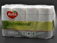 Рушник паперовий "Ruta" / 2-шаровий  / білий / 8шт