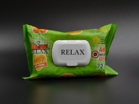 Серветки вологі RELAX / з клапаном / Антибактеріальні / 72шт