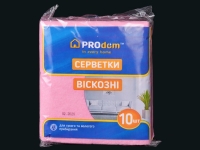 Серветки віскозні для пилу РroDom / 30*36 см / рожеві / 10 шт