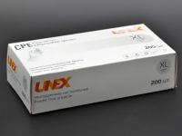 Рукавички одноразові CPE  "UNEX" / не припудрені / не стерильні / розмір - XL / 200 шт