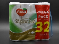Туалетний папір "Ruta" / Selecta / 3-шаровий / білий / 32 шт