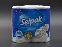 Туалетний папір "Selpak" / 3-шаровий / білий / 4 шт