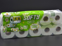 Туалетний папір "SOFTY" / білий / 3-шаровий / 120 відривів / 10шт
