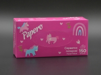 Серветки в коробці  Papero NF010 / 2-шарові / 19*20 см / рожева упаковка / 150 шт