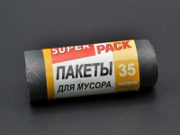 Пакети для сміття "Super Pack" / чорні / 35л / 15шт