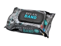 Серветки вологі RELAX BAND / з клапаном / чорні / Антибактеріальні / 30 шт