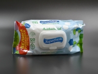 Серветки вологі Superfresh / з клапаном / Антибактеріальні / 120шт