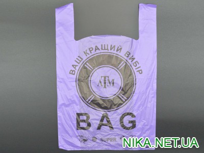 Пакет поліетиленовий майка "BAG" / 40*60см / 30мкм / фіолетовий / 100шт