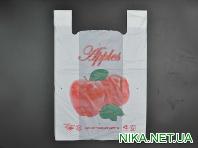 Пакет поліетиленовий майка "Apples" / 30*50см / 50шт
