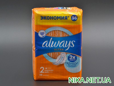 Прокладки "Always" / Ultra / Нормал / 4К / 36 шт