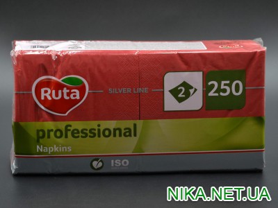 Серветка  "Ruta" / 33*33см / 2-шарова / червона / 250шт