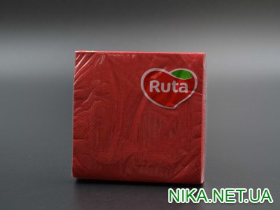 Серветка  "Ruta" / 33*33 см / 3-шарова / червона / 20 шт