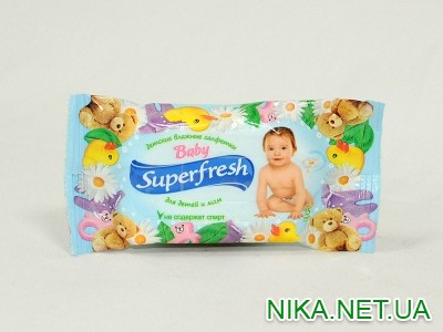 Салфе тка волога Superfresh 15 шт детская