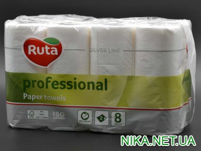 Рушник паперовий "Ruta" / 2-шаровий  / білий / 8шт
