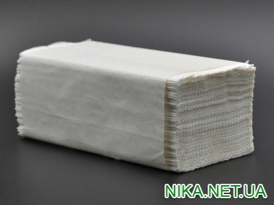 Рушник паперовий "НІ.КА" / VV-складання / 1-шарові / білий / 150шт
