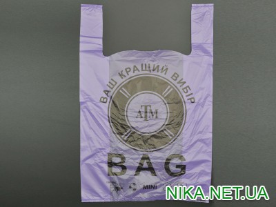 Пакет поліетиленовий майка "BAG" / 36*55см / фіолетовий / 100шт