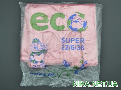 Пакет майка "SUPER ECO" / 22*38см / 10мкм / червона / 200шт