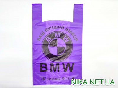 Пакет поліетиленовий майка "BAG" / 40*60см / 35мкм / фіолетовий / 100шт