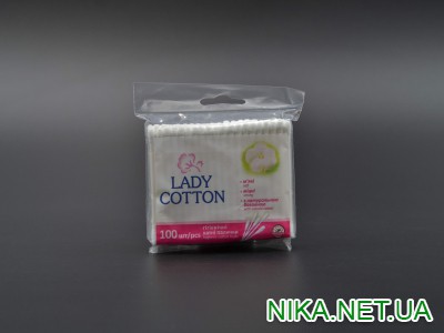 Ватні палочки "Lady Cotton" / в поліетиленовій упаковці / 100 шт