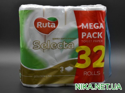 Туалетний папір "Ruta" / Selecta / 3-шаровий / білий / 32 шт