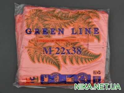 Пакет фасувальний майка "GREEN LINE" / 22*38см / до 15мкм / червона /
