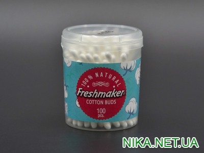 Ватні палочки "Freshmaker" / в пластиковій банціі / 100 шт