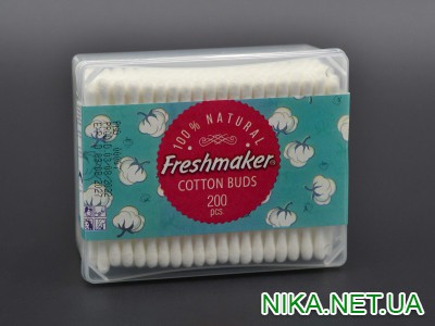 Ватні палочки "Freshmaker" / в пластиковій коробці / 200 шт