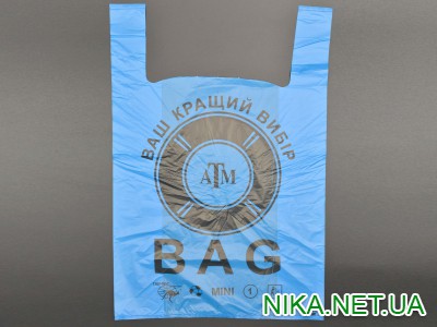 Пакет поліетиленовий майка "BAG" / 36*60см / синій / 100шт